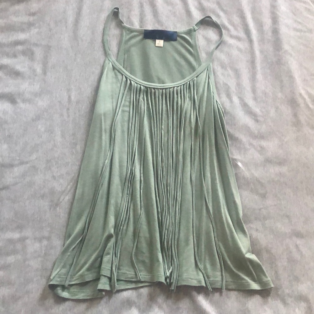 Francesca’s Mint Fringe Tank
